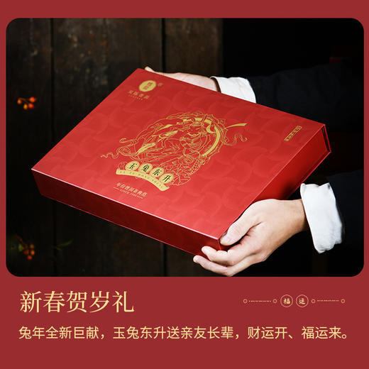 双陈2023年兔饼生肖纪念茶生茶熟茶357g 商品图4