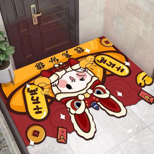 红地垫进门口入户门垫兔年新年卧室脚垫家用卫生间地毯浴室防滑垫 商品图4