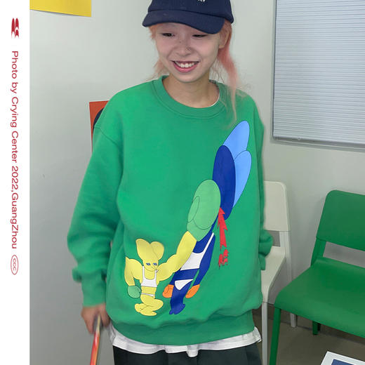 CryingCenter とと拳击 运动卫衣宽松圆领套头加绒保暖 哭喊中心 商品图3