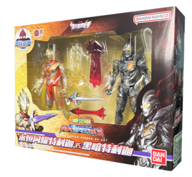 万代奥特曼 豪华版奥特超可动系列 永恒闪耀特利迦VS黑暗特利迦