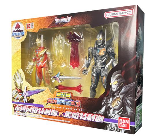 万代奥特曼 豪华版奥特超可动系列 永恒闪耀特利迦VS黑暗特利迦 商品图0
