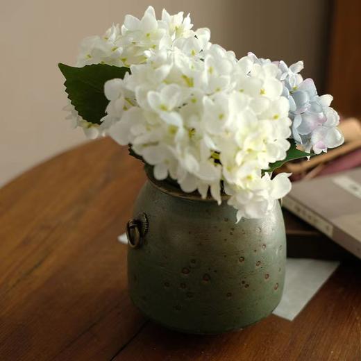 「景德镇粗陶手拉坯铜环陶艺花瓶」复古中式禅意陶罐 商品图1