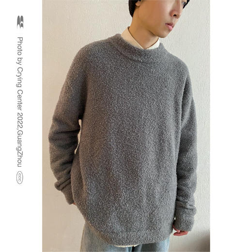 CryingCenter 软糯糯仿熊毛宽松套头毛衣 蓝色/灰色 哭喊中心 商品图2