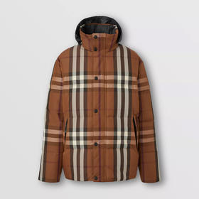 BURBERRY 巴宝莉 男士双面两穿格纹尼龙连帽羽绒服 格子 8058546 A9697