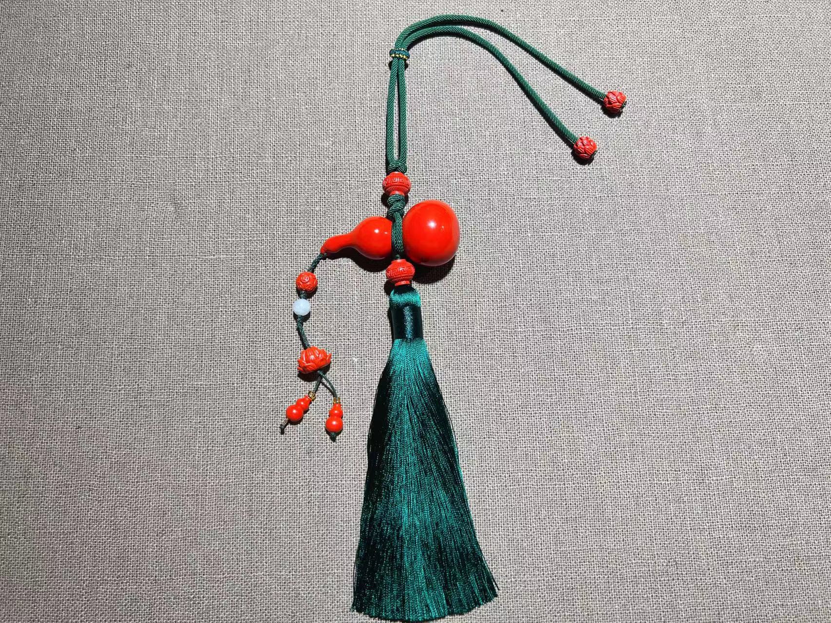 辰砂葫芦挂件/车挂