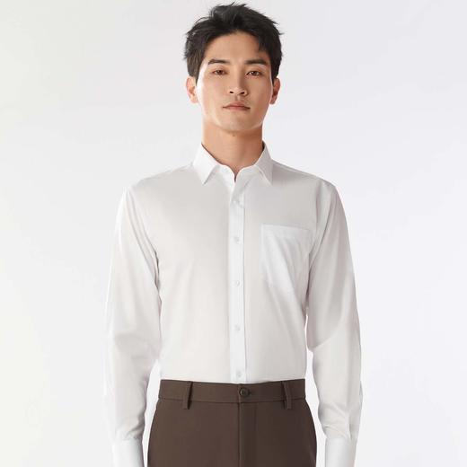 圣得西100%纯棉商务免烫长袖衬衫秋季新款纯色易打理白衬衣2152952808 商品图1