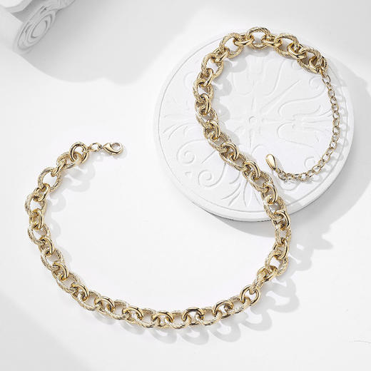 【万妮达&刘忻同款】Retro Chic 意大利复古创意饰品 素金扭纹套装 商品图3