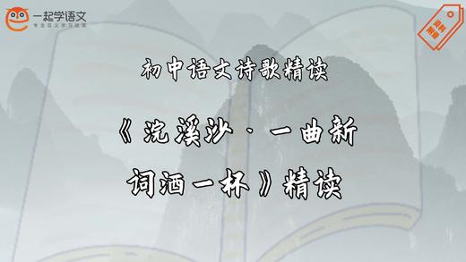 《浣溪沙·一曲新词酒一杯》精读 商品图0