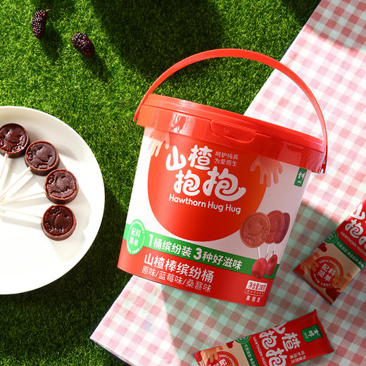 金晔山楂抱抱山楂棒棒糖缤纷桶无添加剂鲜果年货新品288g/桶 商品图1