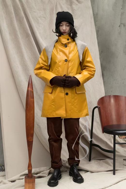 MHL  褶黄色/军绿色灯芯绒领防水mac外套 商品图2