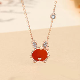 【授权商品】BOMURNNY/宝慕尼S925纯银红兔如意兔子兔年限定项链