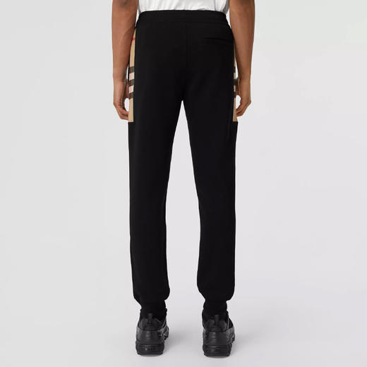 【一】BURBERRY 巴宝莉 男士格纹裁片棉质休闲运动裤 黑色 8059066 A1189 商品图2