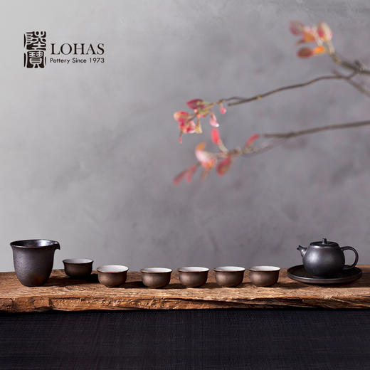 【样品清仓】陆宝-岩藏灼金静思窑变釉 陶瓷功夫茶具套装一壶六杯茶组 商品图1