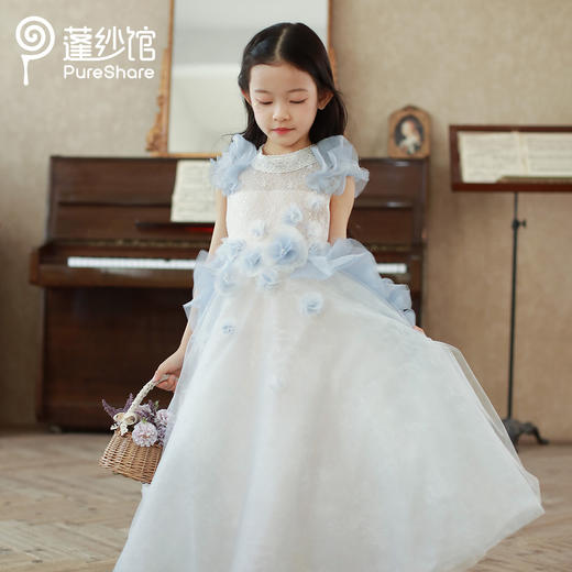 pureshare 艾莎公主裙女童连衣裙春装洋气气质公主裙大童新款-香草味的夏天 商品图2
