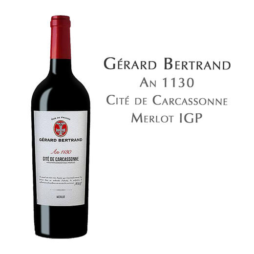 吉哈伯通传晟卡尔卡松城堡红葡萄酒中世纪古城 Gérard Bertrand An 1130 Cité de Carcassonne Merlot IGP 商品图0