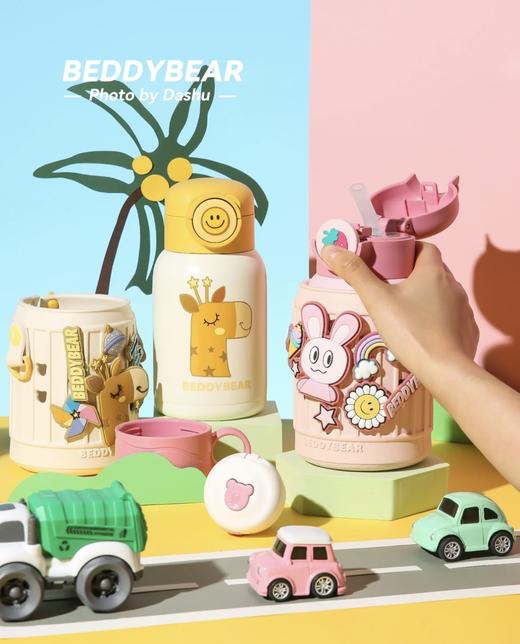 【品牌直发】【杯具熊豌豆儿童保温杯】卡通三盖保温水壶 幻想鹿/闪电熊/阳光长耳兔/闪电恐龙/梦幻独角兽630ml 商品图2