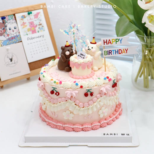 小熊小兔排排坐丨蛋糕 商品图3