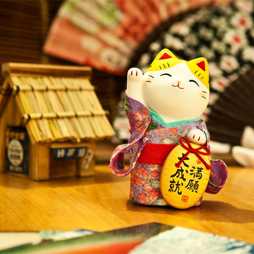 年货节 | 药师窑 锦彩和服小判金币招财猫摆件[福利品] 商品图4