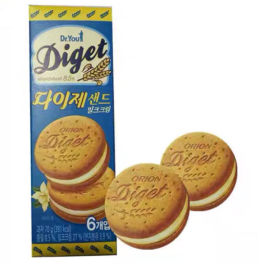 韩国进口休闲零食品ORION好丽友NA奶酪夹心饼干58g香浓芝士味曲奇 商品图1
