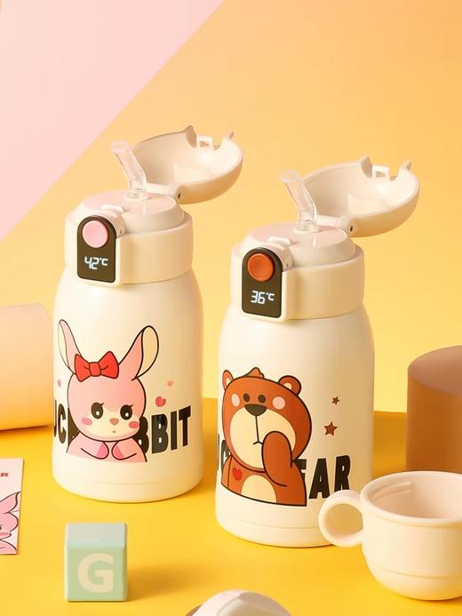 【品牌直发】【杯具熊小拱门智能儿童杯系列】温显儿童保温水壶 幸运兔/幸运独角兽/幸运熊/幸运恐龙480ml 商品图3