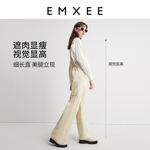 【孕妇时装】嫚熙孕妇牛仔背带裤春秋时髦大码托腹孕期经典复古工装连体裤 商品图1