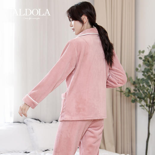 雅黛丽睡衣冬季女法兰绒加绒加厚保暖家居服套装2022新款可外穿女 商品图2
