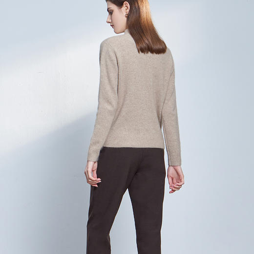 【半价款半高领羊绒衫】羊绒世家秋冬新品女士100%山羊绒衫内搭保暖套头毛衣 商品图2