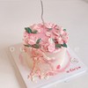 粉色花朵刮刀花微加高蛋糕-低糖处理无添加 商品缩略图0