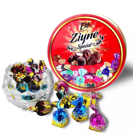 土耳其进口ELIF艾莉芙榛子味代可可脂脆米夹心巧克力600g礼盒包装 商品图0