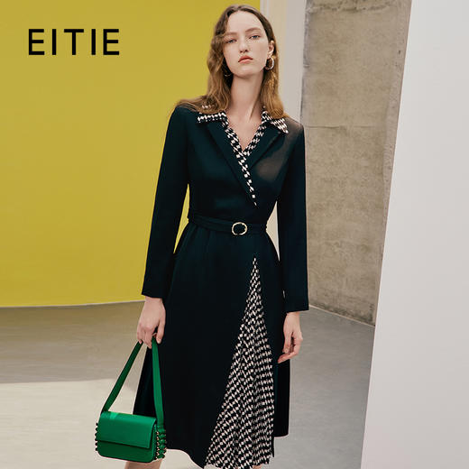 EITIE爱特爱春季新款气质时尚收腰拼接连衣裙7307008 商品图0