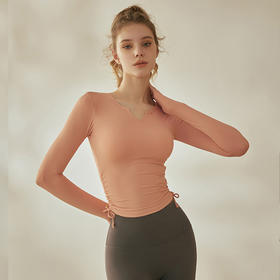 跃牌【倚窗听雨系列】V领紧身显瘦健身上衣 带胸垫CA26-21