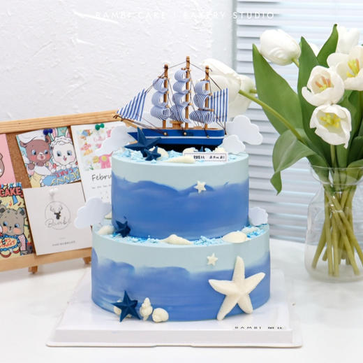 一帆风顺男生爸爸奶油蛋糕 商品图1