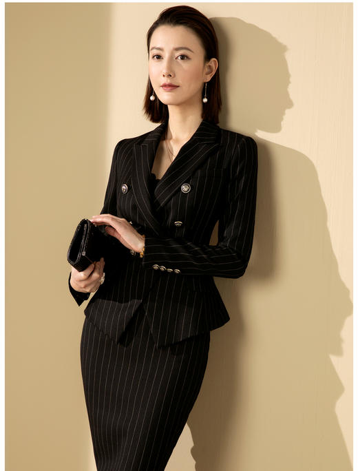 J20444588A  颈袖添香小西装品牌新款时尚装正装羊毛西服女 气质商务羊毛西装单西 商品图2