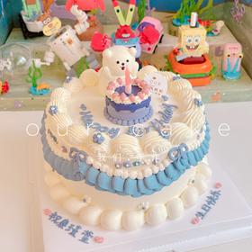 小狗熊立体小动物复古蛋糕-低糖处理无添加