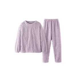 舒适柔软 LUCKMEEY幸棉 Adore毛茸茸防静电麻花长毛绒情侣家居服