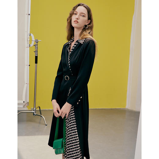 EITIE爱特爱春季新款气质时尚收腰拼接连衣裙7307008 商品图4