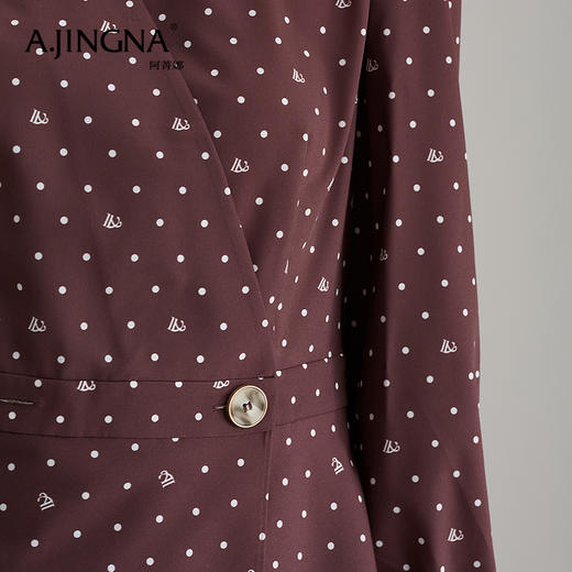 【积分兑换】阿菁娜春秋新款波点收腰衬衫设计感衬衣A25Q102011 商品图3