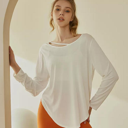 【超级团购】跃牌【倚窗听雨系列】大码宽松长袖T恤罩衫 无胸垫CX40-22 商品图2