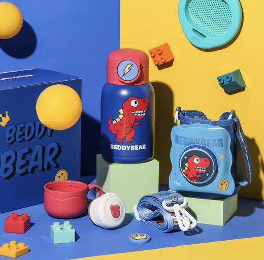 【品牌直发】【杯具熊豌豆儿童保温杯】卡通三盖保温水壶 幻想鹿/闪电熊/阳光长耳兔/闪电恐龙/梦幻独角兽630ml 商品图6