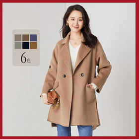 馥迦简约中长款开叉羊毛大衣 815