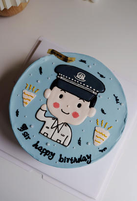 手绘卡通版警察叔叔