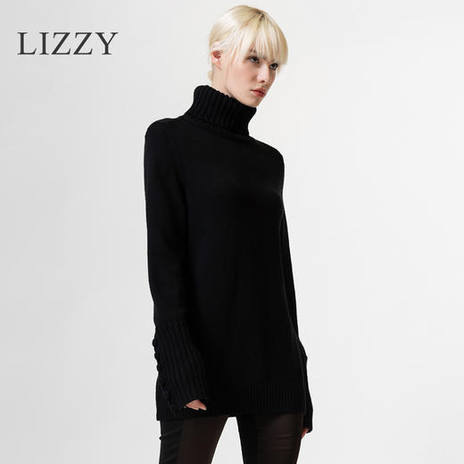 LIZZY 冬全羊毛高领粗棒针织毛衣4070 商品图2