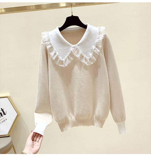 裁缝学苑AQ137 木耳边毛衣娃娃领针织衫小衫纸样女装打版裁剪样板 商品图1