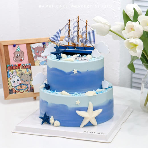 一帆风顺男生爸爸奶油蛋糕 商品图3