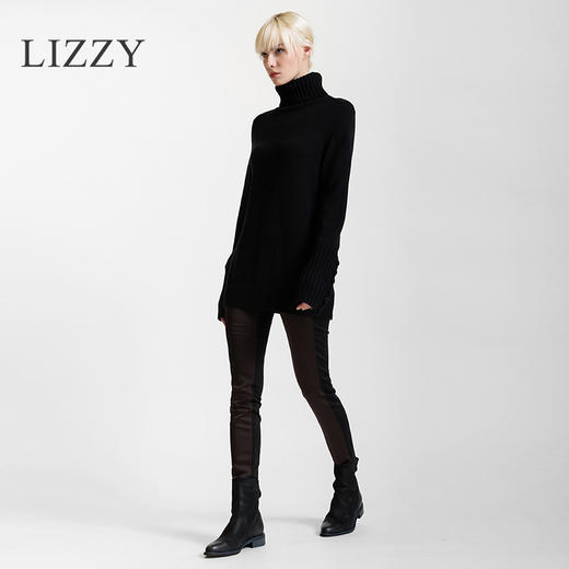 LIZZY 冬全羊毛高领粗棒针织毛衣4070 商品图1