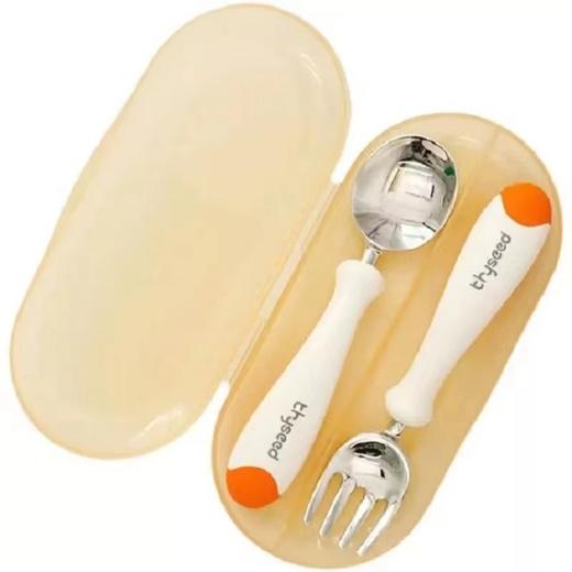 世喜叉勺宝宝勺子儿童学吃饭训练婴儿叉子餐具自主进食饭勺不锈钢 商品图3