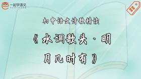 《水调歌头·明月几时有》精读