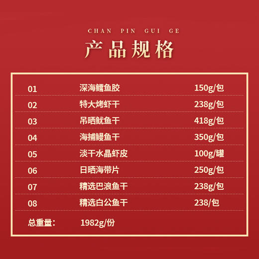 渔鼎天688型精品系列海鲜干货礼盒装1982g 商品图2