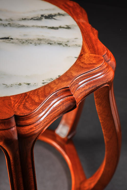 红桥红  家具严选  缅甸花梨（大果紫檀）【48 石面 六足海棠 圆鼓凳】 商品图3