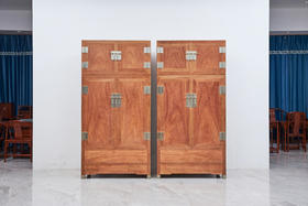 红桥红  家具严选  缅甸花梨（大果紫檀）  【23８ 素面 顶箱柜】